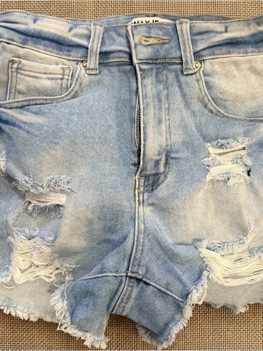 Light Blue Distressed Women’s Denim Shorts